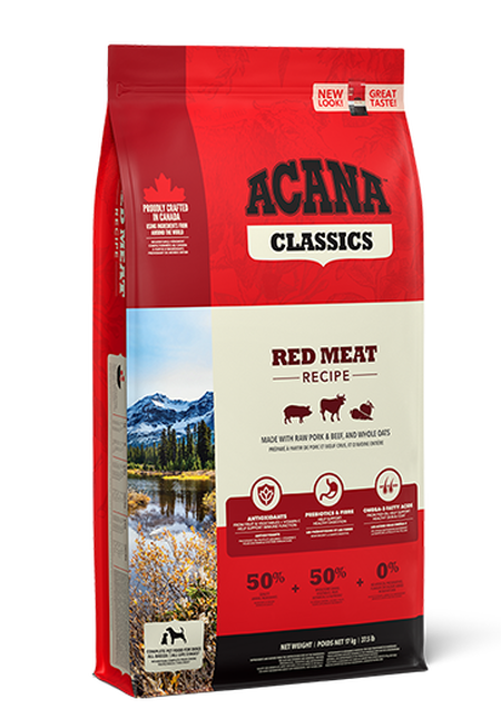 Sacco Acana Red Meat 9,7kg per cani adulti con manzo e maiale, linea Classics Sacco Acana Red Meat 9,7kg per cani adulti con manzo e maiale, linea Classics